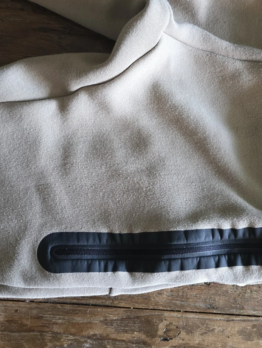 Nike Kids Tan Tech Fleece Joggers with Black Zip Accent